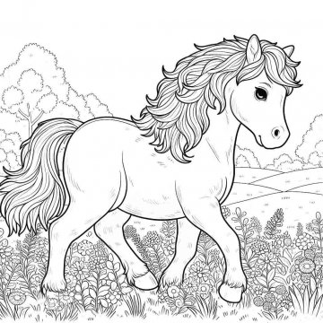 Раскраска Лошадь 51 - Бесплатно распечатать