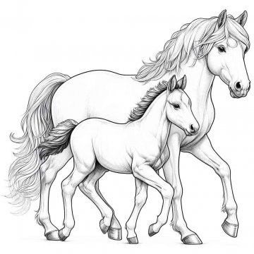 Раскраска Лошадь 53 - Бесплатно распечатать
