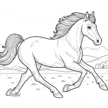 Раскраска Лошадь 63 - Бесплатно распечатать