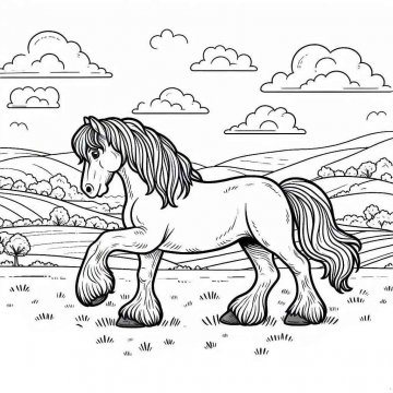 Раскраска Лошадь 66 - Бесплатно распечатать