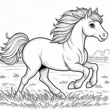 Раскраска Лошадь 72 - Бесплатно распечатать