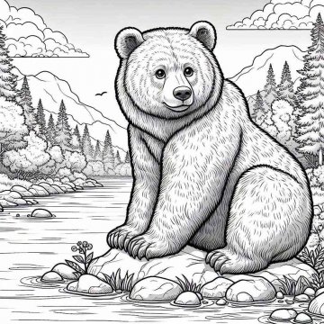Раскраска Медведь 53 - Бесплатно распечатать