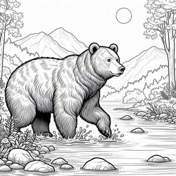 Раскраска Медведь 55 - Бесплатно распечатать