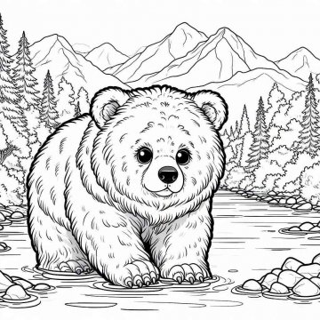 Раскраска Медведь 56 - Бесплатно распечатать