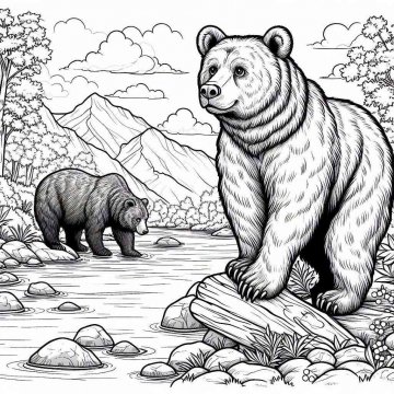 Раскраска Медведь 58 - Бесплатно распечатать