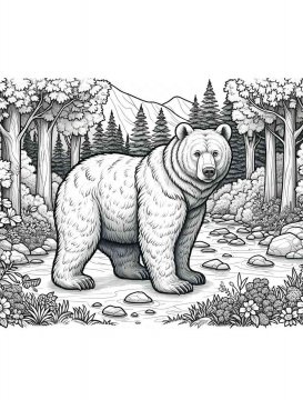 Раскраска Медведь 59 - Бесплатно распечатать
