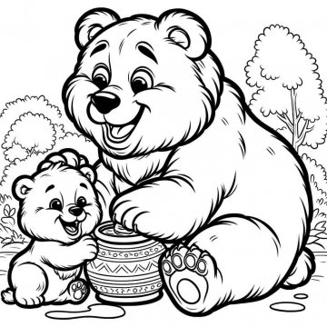 Раскраска Медведь 61 - Бесплатно распечатать
