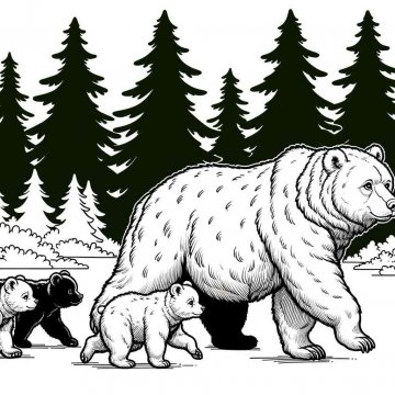 Раскраска Медведь 63 - Бесплатно распечатать