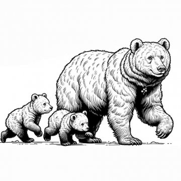 Раскраска Медведь 64 - Бесплатно распечатать