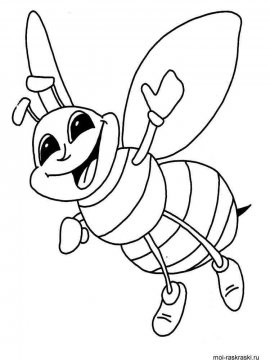 Раскраска Пчела 15 - Бесплатно распечатать