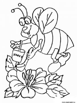 Раскраска Пчела 9 - Бесплатно распечатать
