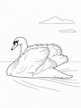Раскраска Лебедь 2 - Бесплатно распечатать