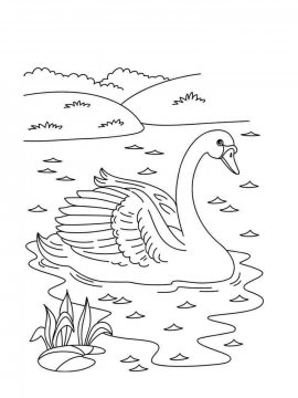 Раскраска Лебедь 3 - Бесплатно распечатать