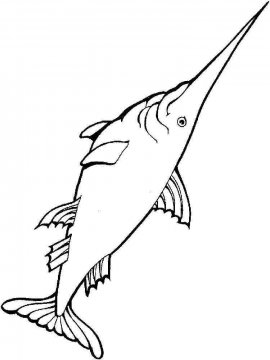 Раскраска Рыба Меч 6 - Бесплатно распечатать