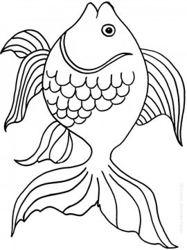 Раскраска Золотая рыбка 1 - Бесплатно распечатать