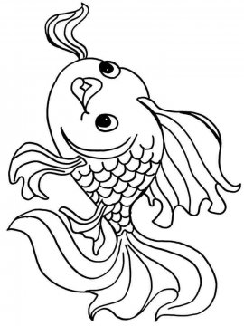 Раскраска Золотая рыбка 10 - Бесплатно распечатать