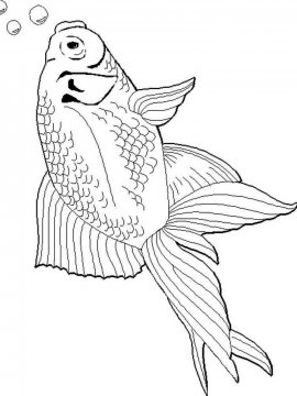Раскраска Золотая рыбка 3 - Бесплатно распечатать
