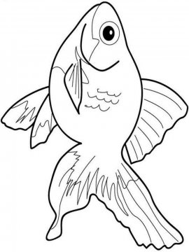Раскраска Золотая рыбка 6 - Бесплатно распечатать