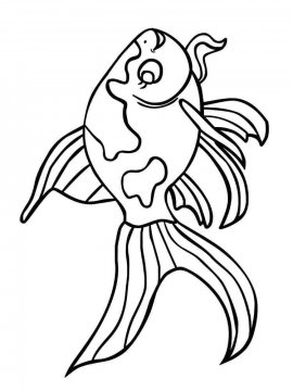 Раскраска Золотая рыбка 7 - Бесплатно распечатать