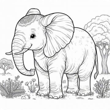 Раскраска Слон 49 - Бесплатно распечатать