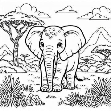 Раскраска Слон 60 - Бесплатно распечатать