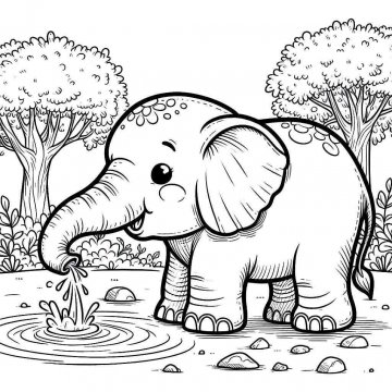 Раскраска Слон 62 - Бесплатно распечатать