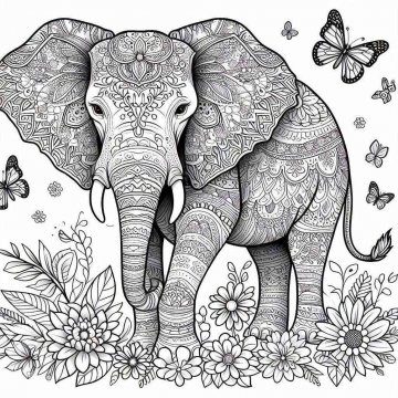 Раскраска Слон 63 - Бесплатно распечатать