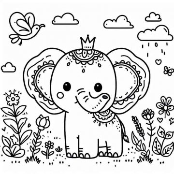 Раскраска Слон 64 - Бесплатно распечатать