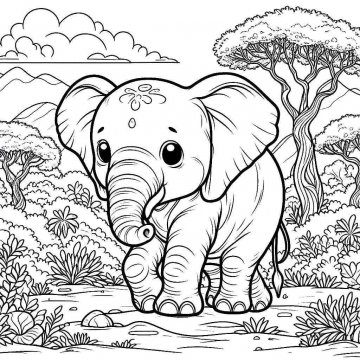 Раскраска Слон 66 - Бесплатно распечатать