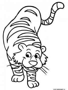 Раскраска Тигр 2 - Бесплатно распечатать