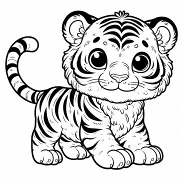 Раскраска Тигр 29 - Бесплатно распечатать