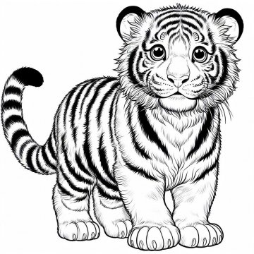 Раскраска Тигр 30 - Бесплатно распечатать