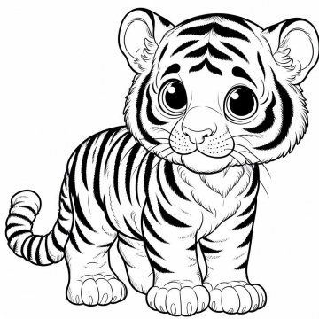 Раскраска Тигр 31 - Бесплатно распечатать