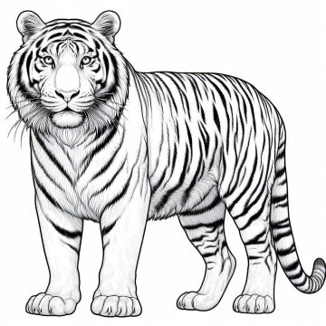 Раскраска Тигр 33 - Бесплатно распечатать