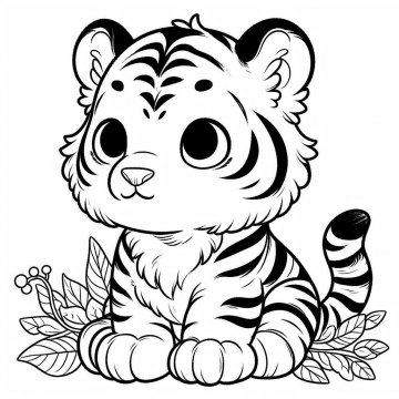 Раскраска Тигр 34 - Бесплатно распечатать