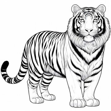 Раскраска Тигр 35 - Бесплатно распечатать