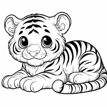 Раскраска Тигр 39 - Бесплатно распечатать