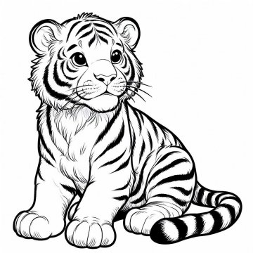 Раскраска Тигр 40 - Бесплатно распечатать
