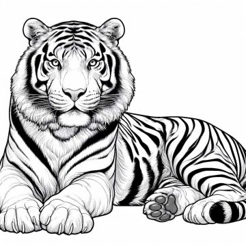 Раскраска Тигр 41 - Бесплатно распечатать