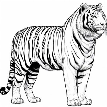 Раскраска Тигр 42 - Бесплатно распечатать