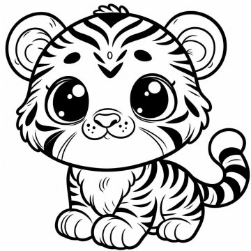 Раскраска Тигр 43 - Бесплатно распечатать