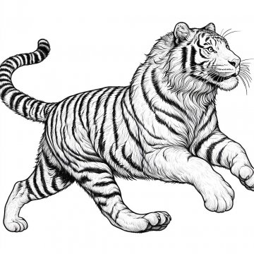 Раскраска Тигр 44 - Бесплатно распечатать