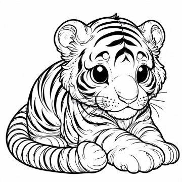 Раскраска Тигр 45 - Бесплатно распечатать