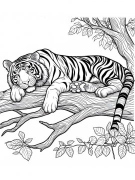 Раскраска Тигр 46 - Бесплатно распечатать