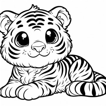 Раскраска Тигр 47 - Бесплатно распечатать