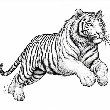 Раскраска Тигр 48 - Бесплатно распечатать