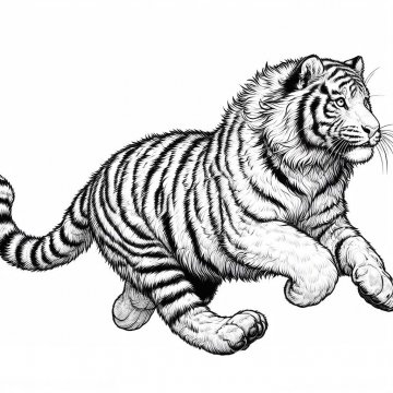 Раскраска Тигр 49 - Бесплатно распечатать