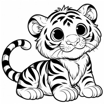 Раскраска Тигр 50 - Бесплатно распечатать