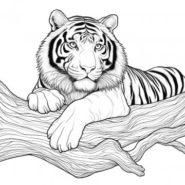 Раскраска Тигр 52 - Бесплатно распечатать