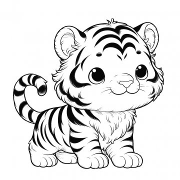 Раскраска Тигр 53 - Бесплатно распечатать